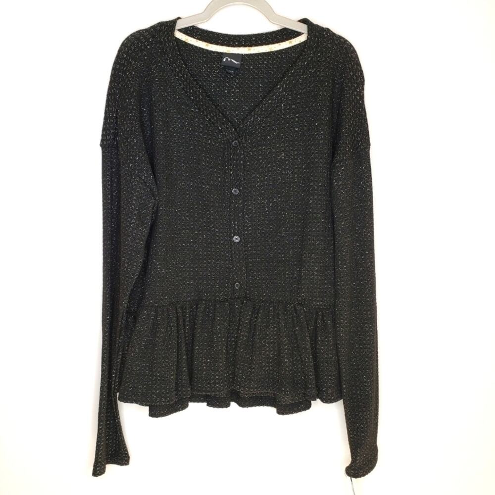 Art Class Sparkly Black Waffle Knit XL Girls